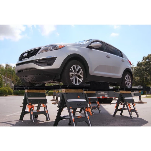 Worx Wx051 Çok Fonksiyonlu Katlanabilir Çalışma Tezgâhı + 2 Adet Tetik İşkence - Resim 11