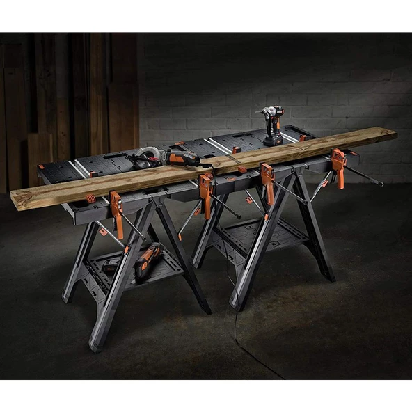 Worx Wx051 Çok Fonksiyonlu Katlanabilir Çalışma Tezgâhı + 2 Adet Tetik İşkence - Resim 4