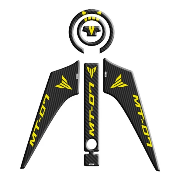 Yamaha Mt07 2014 - 2017 Uyumlu Tank Pad Set 005 ürün görseli