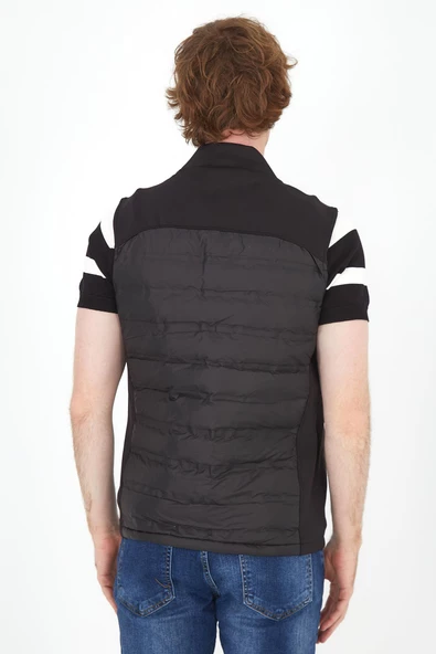 Erkek Regular Fit Bomber Yaka Fermuarlı Cepli Şişme Rahat Spor Yelek - 4