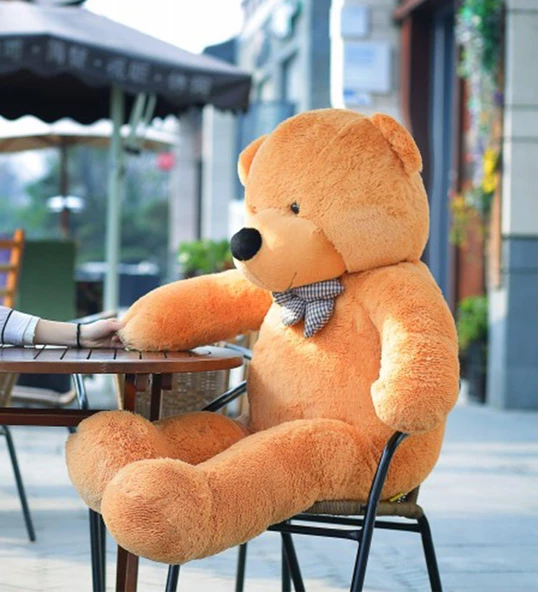 Sevgiliye Özel- Papyonlu 140 Cm Dev BOY Sevimli Peluş Koca Ayı - % 100 Yerli, Pelüş Ayıcık - 8