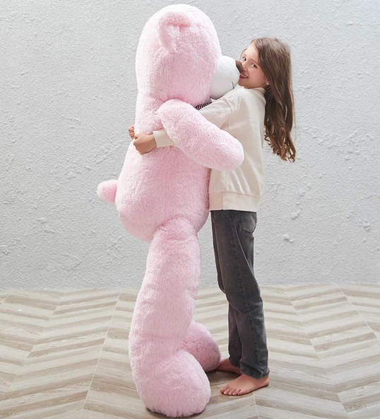 Sevgiliye Özel- Papyonlu 140 Cm Dev BOY Sevimli Peluş Koca Ayı - % 100 Yerli, Pelüş Ayıcık - 11