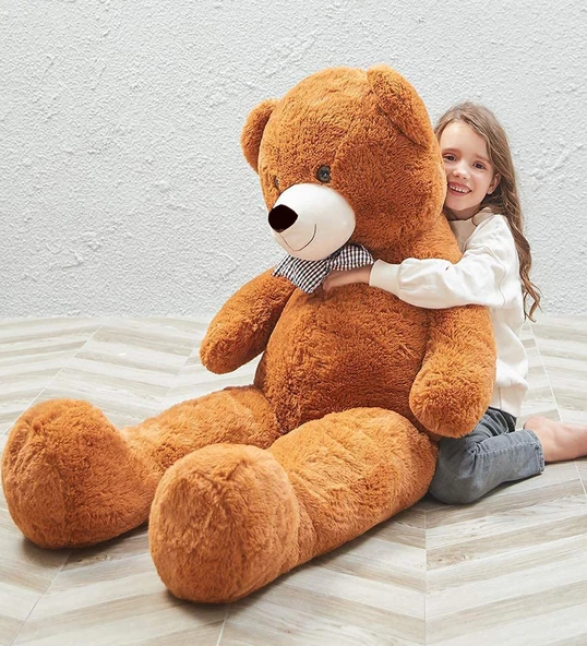 Sevgiliye Özel- Papyonlu 140 Cm Dev BOY Sevimli Peluş Koca Ayı - % 100 Yerli, Pelüş Ayıcık - 3