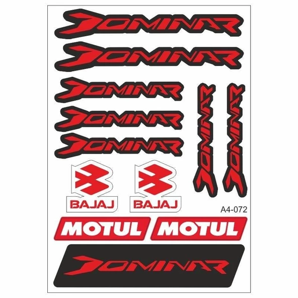 Bajaj Dominar Kırmızı Sticker Seti