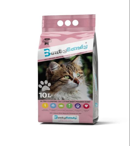 BENTYSANDY KEDİ KUMU BENTONİT PUDRALI 10LT