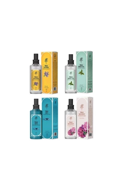 Rebul 100ml Kolonya 4'lü Set Aqua+Bouquet+Green Tea+Lavender