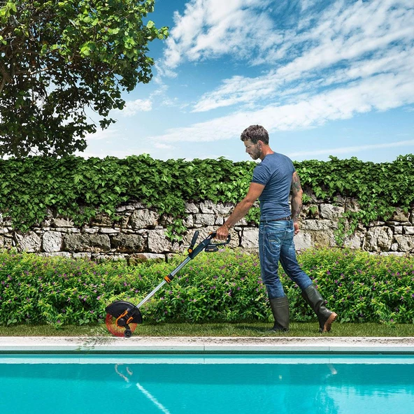 WORX WG163E.2 20Volt 2.0Ah. Li-ion 30cm Profesyonel Teleskobik Misinalı Çim ve Kenar Kesme - 8