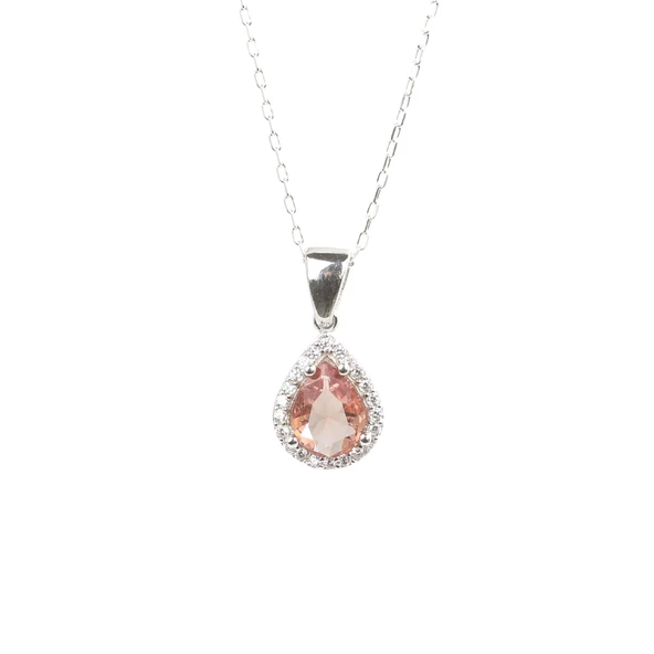 925 Ayar Gümüş Damla Zultanit Taşlı Kolye - Resim 2