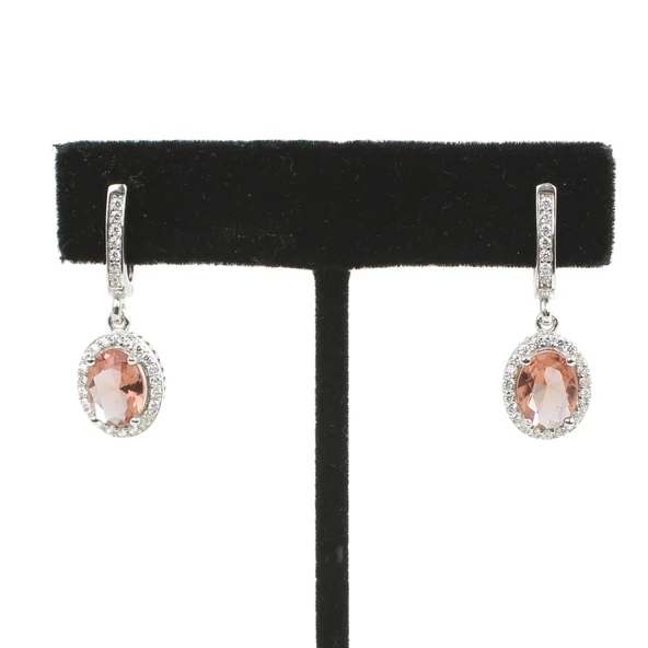 925 Ayar Gümüş Oval Zultanit Taşlı Küpe ürün görseli 1