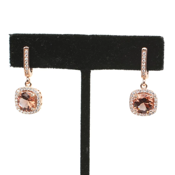 Gümüş Kare Zultanit Taşlı Küpe ürün görseli