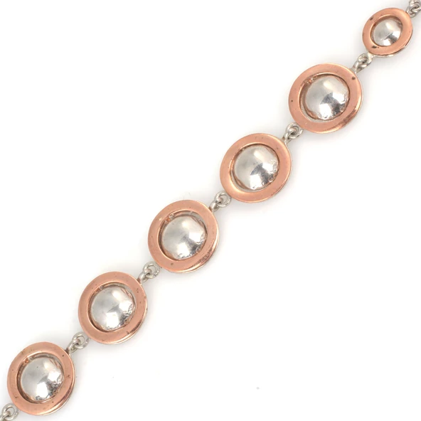 925 Ayar Gümüş Süzme Yarım Top Bileklik - Resim 6