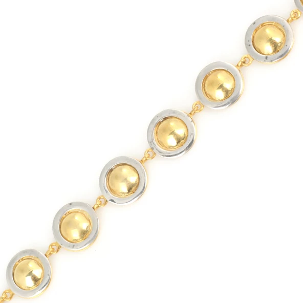 925 Ayar Gümüş Süzme Yarım Top Bileklik ürün görseli 1