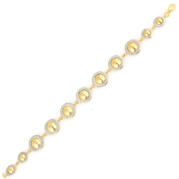 925 Ayar Gümüş Süzme Yarım Top Bileklik - Resim 7