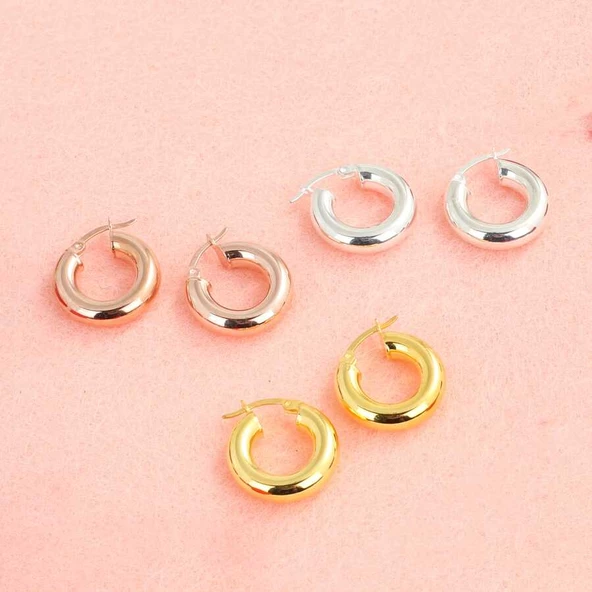 Gümüş Minik Halka Küpe ürün görseli 1