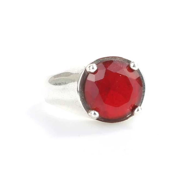 925 Ayar Gümüş Briliant Taşlı Tırnaklı Klasik Erkek Yüzük - Resim 3