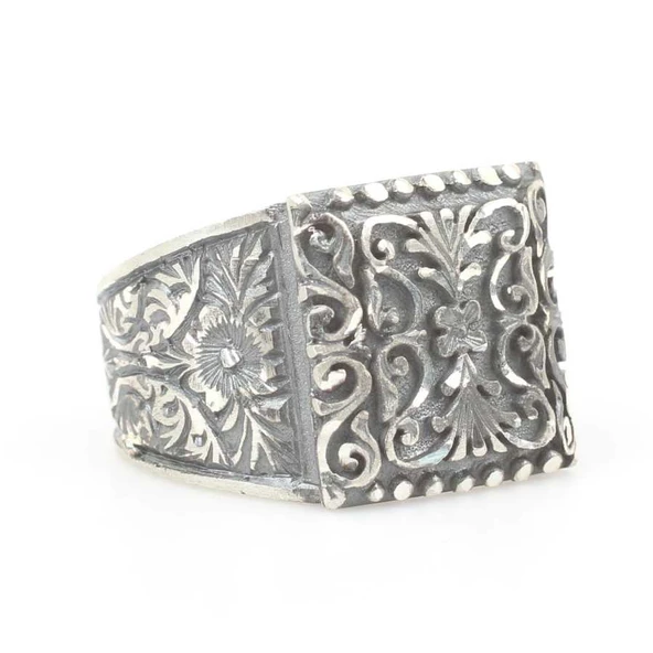 El Kalemli 925 Ayar Gümüş Erkek Yüzüğü ürün görseli