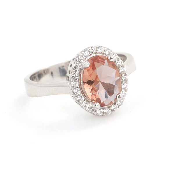 925 Ayar Gümüş Oval Zultanit Taşlı Yüzük - Resim 4