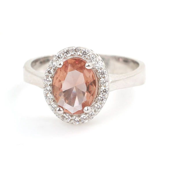 925 Ayar Gümüş Oval Zultanit Taşlı Yüzük - Resim 6