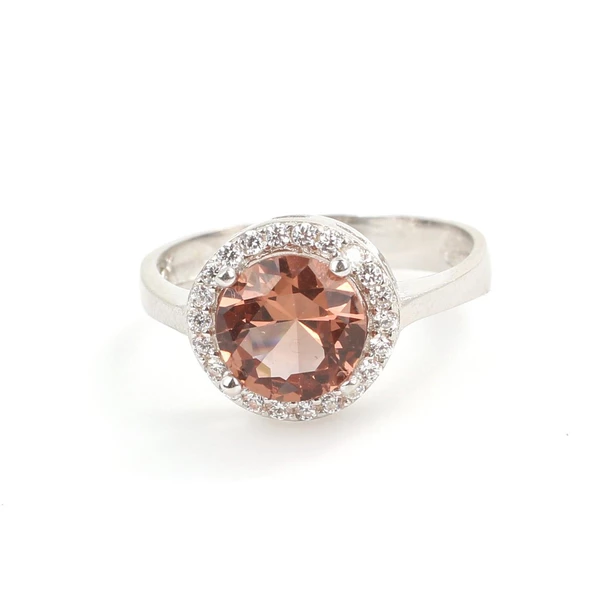 925 Ayar Gümüş Yuvarlak Zultanit Taşlı Yüzük - Resim 6