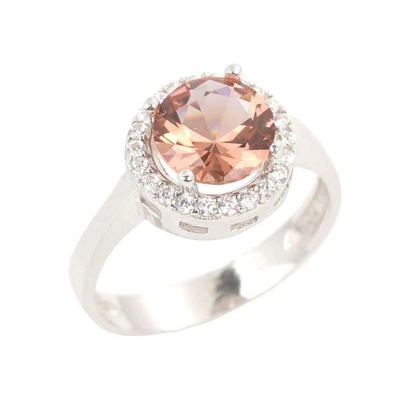 925 Ayar Gümüş Yuvarlak Zultanit Taşlı Yüzük - Resim 2