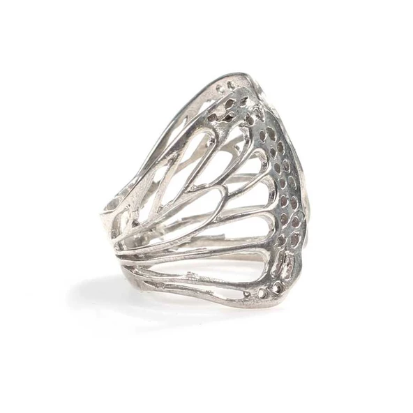 925 Ayar Gümüş Quadri Kelebeği Model Yüzük - Resim 5