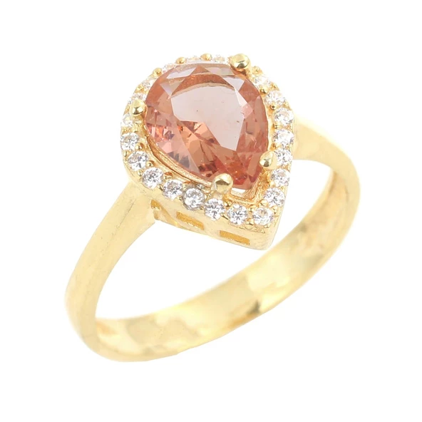 925 Ayar Gümüş Damla Zultanit Taşlı Yüzük - Resim 9