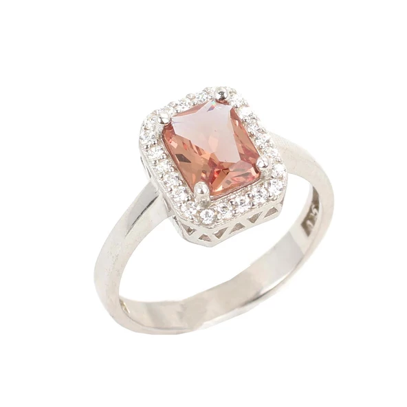 925 Ayar Gümüş Dikdörtgen Zultanit Taşlı Yüzük - Resim 2