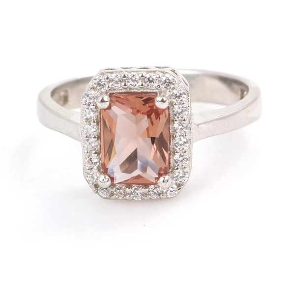 925 Ayar Gümüş Dikdörtgen Zultanit Taşlı Yüzük - Resim 6