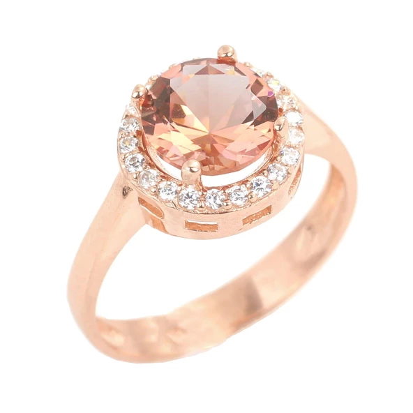 925 Ayar Gümüş Yuvarlak Zultanit Taşlı Yüzük - Resim 7