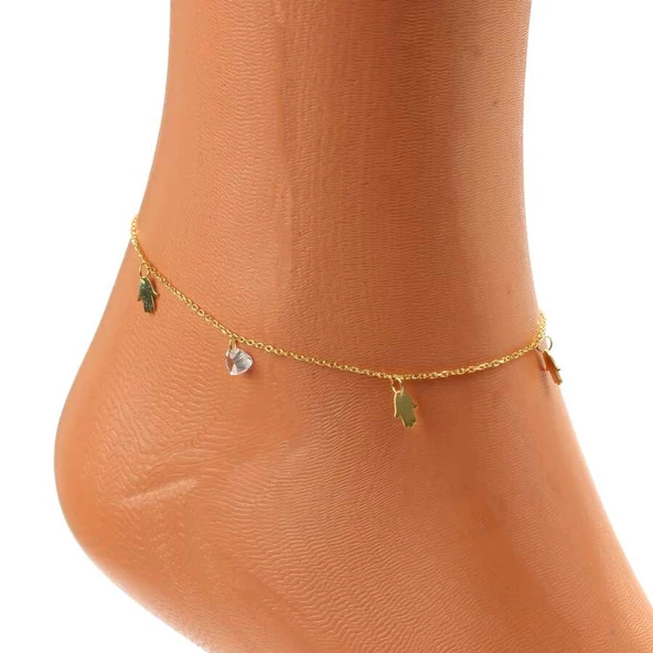 925 Ayar Gümüş Zirkon Taşlı El Modeli Halhal - Resim 6