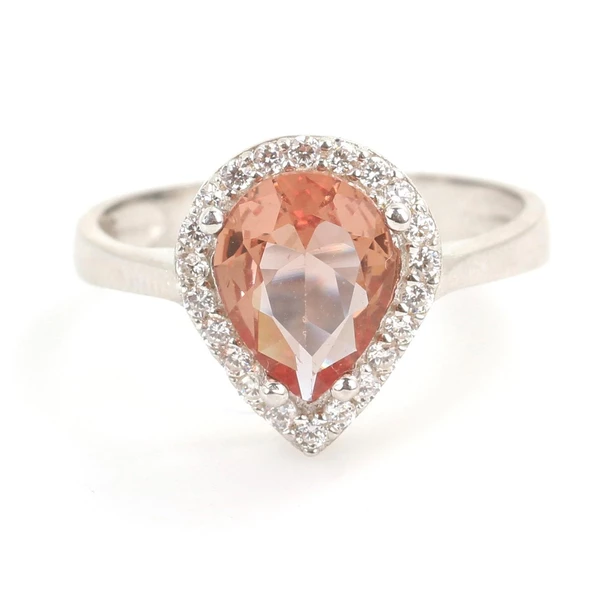 925 Ayar Gümüş Damla Zultanit Taşlı Yüzük - Resim 3