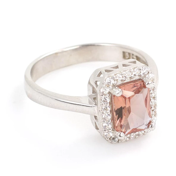 925 Ayar Gümüş Dikdörtgen Zultanit Taşlı Yüzük - Resim 4