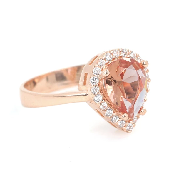 925 Ayar Gümüş Damla Zultanit Taşlı Yüzük - Resim 6