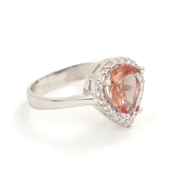 925 Ayar Gümüş Damla Zultanit Taşlı Yüzük - Resim 2