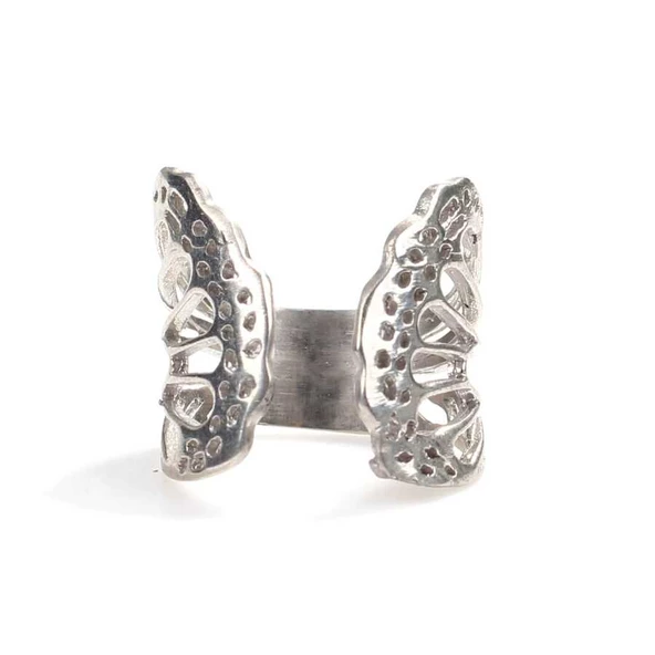 925 Ayar Gümüş Quadri Kelebeği Model Yüzük - Resim 9