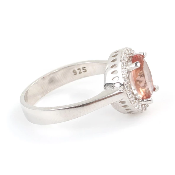 925 Ayar Gümüş Oval Zultanit Taşlı Yüzük - Resim 5