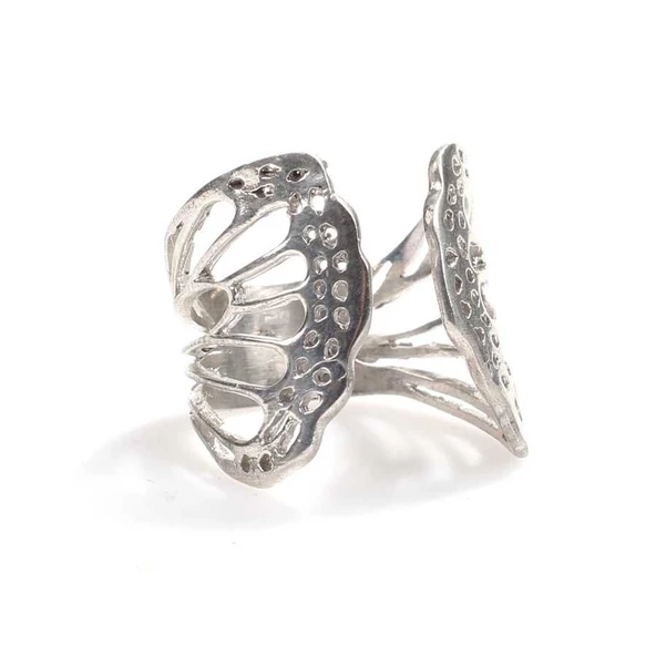 925 Ayar Gümüş Quadri Kelebeği Model Yüzük - Resim 4