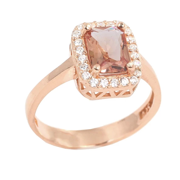 925 Ayar Gümüş Dikdörtgen Zultanit Taşlı Yüzük - Resim 7