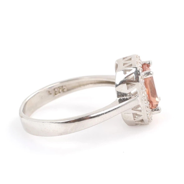 925 Ayar Gümüş Dikdörtgen Zultanit Taşlı Yüzük - Resim 5