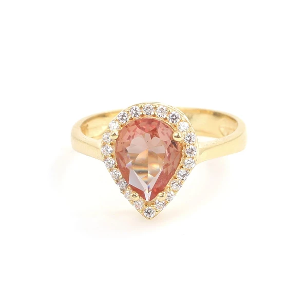 925 Ayar Gümüş Damla Zultanit Taşlı Yüzük - Resim 11