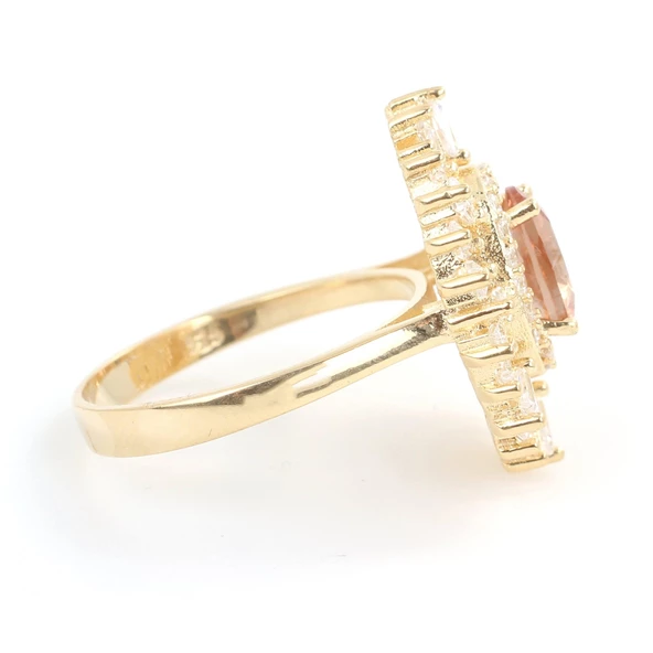 925 Ayar Gümüş Oval Zultanit, Baget ve Zirkon Taş Yüzük - Resim 10