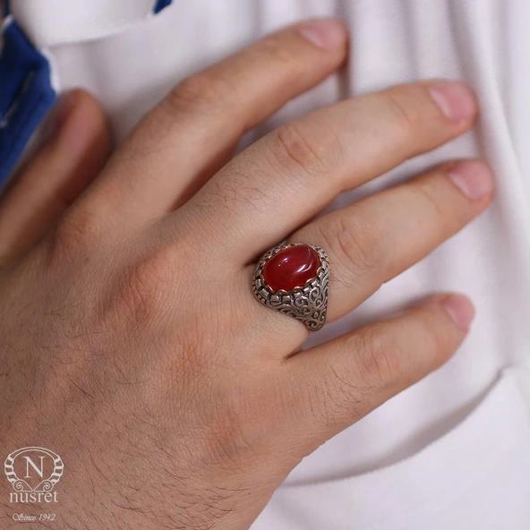 Akik Taşlı Konstantinapol Tasarım Otantik Yüzük ürün görseli