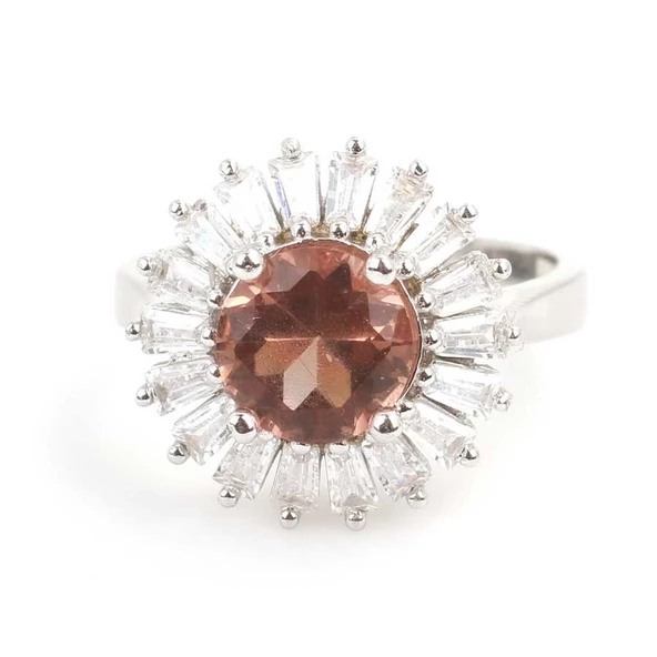 Gümüş Baget Taşlı Zultanit Yüzük, Orta - Resim 3