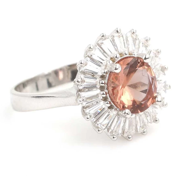 Gümüş Baget Taşlı Zultanit Yüzük, Orta - Resim 2