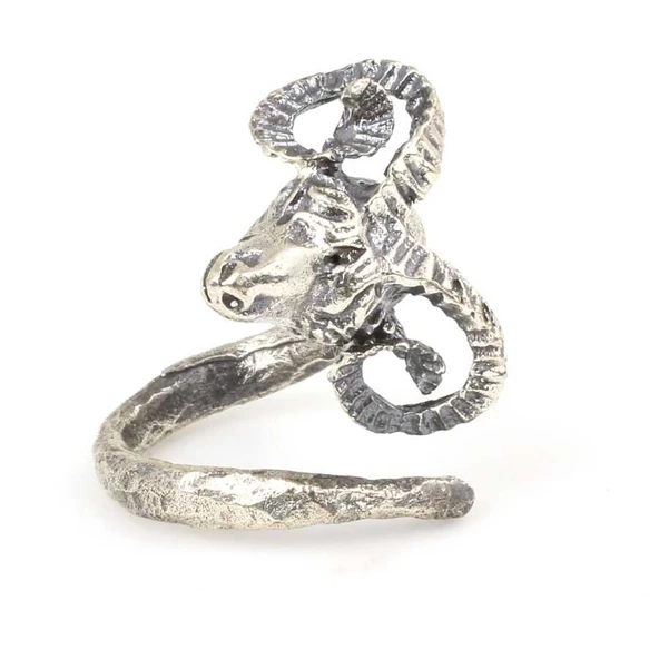 Gümüş Koç Başı Elişi Yüzük - Resim 2