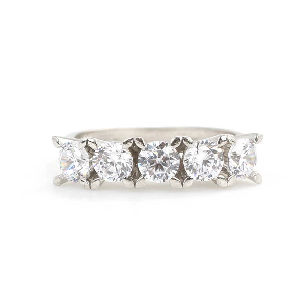 925 Ayar Gümüş Klasik Beştaş Yüzük - Resim 3