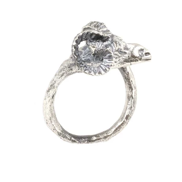 Gümüş Koç Başı Elişi Yüzük - Resim 6