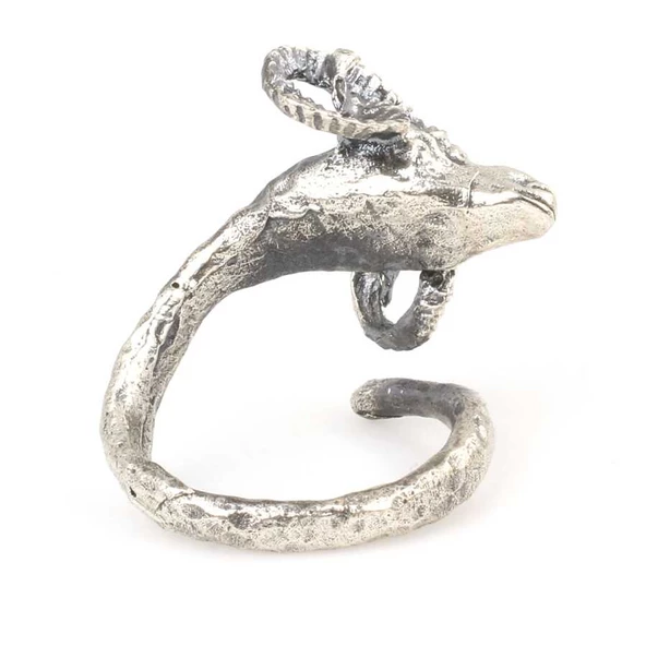 Gümüş Koç Başı Elişi Yüzük - Resim 3