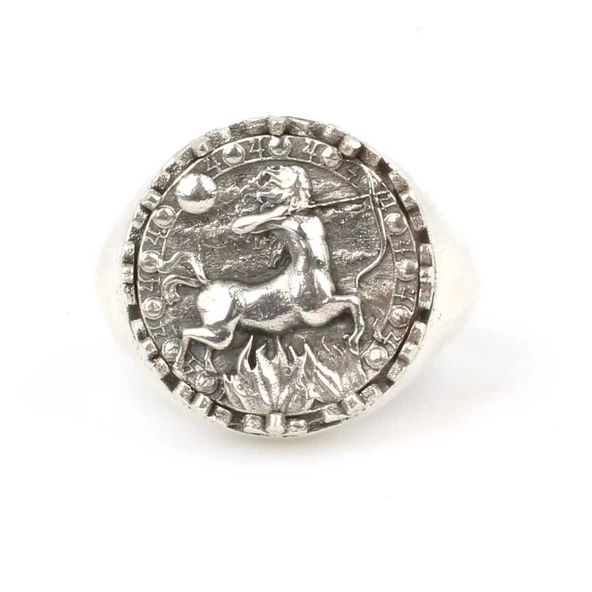 Gümüş Yay Burcu Erkek Yüzüğü - Resim 5