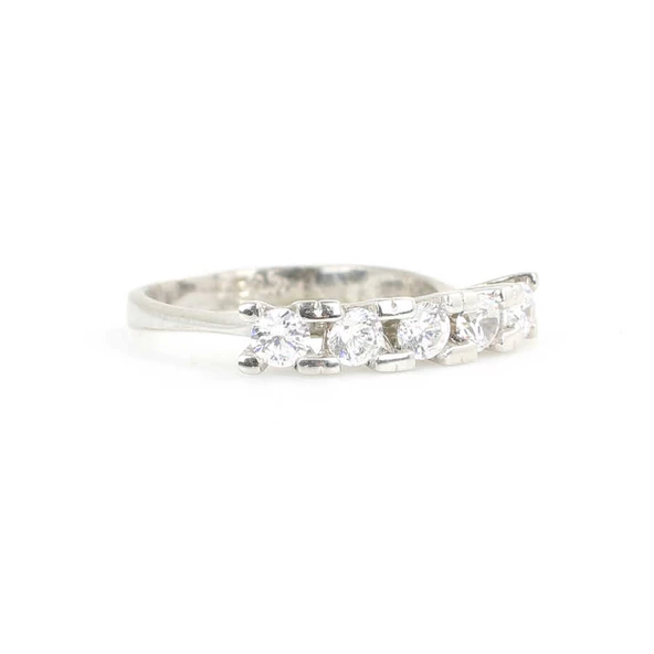 V Tırnak 0,45 crt Görünümünde Gümüş Beştaş Yüzük - Resim 2